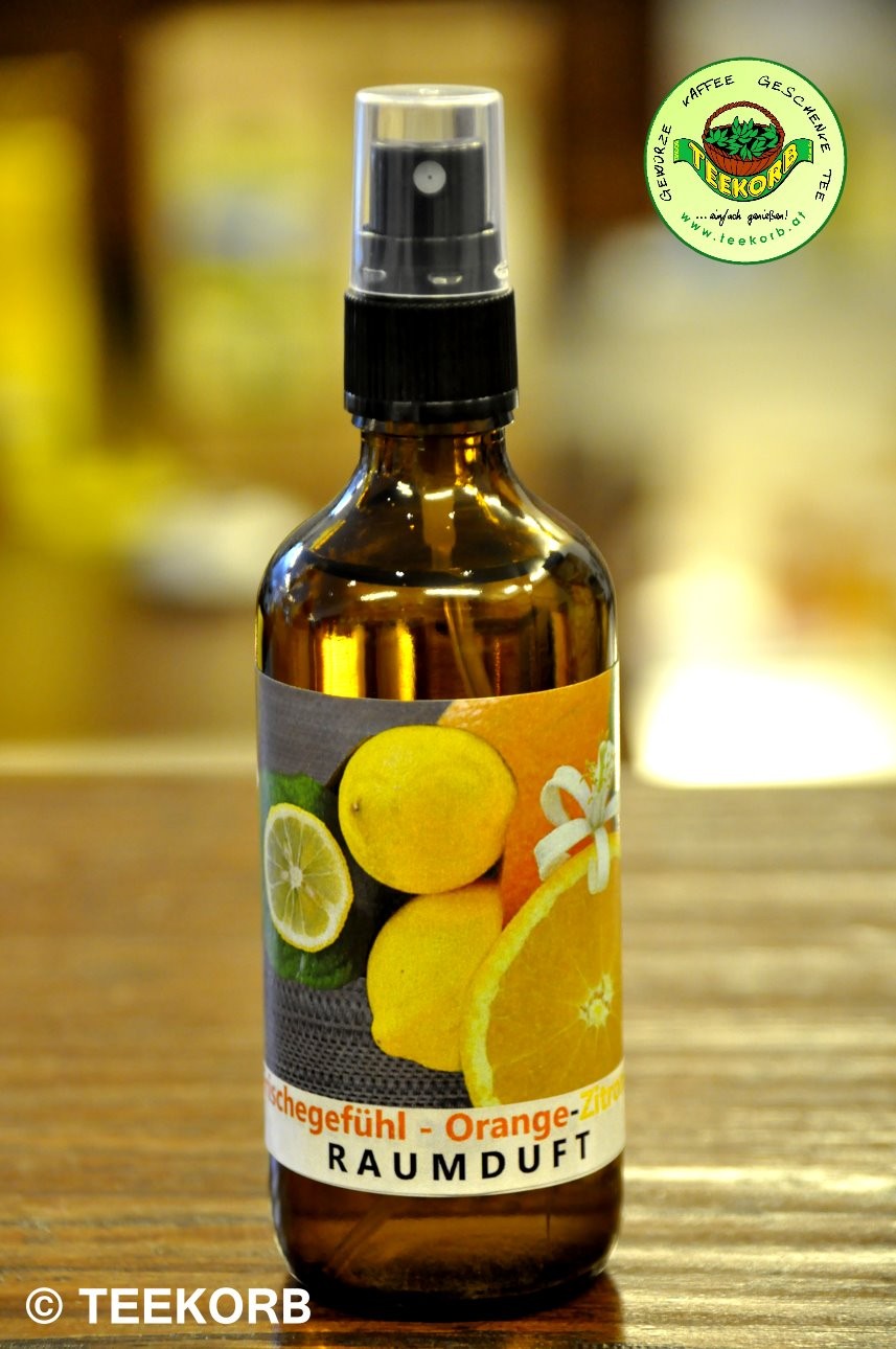 Raumduft Orange Zitrone 100 ml - Raumduft Raumspray - Wohlfühlen - Tridor Kaffeerösterei Zell am See