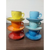 TRIDOR Espressotasse farbig 6er Set alle Farben so wie am Symbolfoto