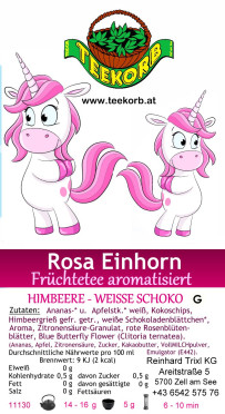 "Rosa Einhorn"  (Pflanzenrohstoffmischung) kein Lebensmittel in der EU (2025)