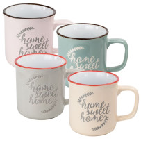 Becher "Home Sweet Home" creme