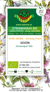 Zitronengras Lemongras BIO Kräutertee Kräuter Tee Monokräuter (2025) OHNE AROMA