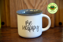 Porzellan Becher Be happy