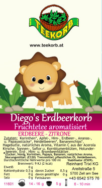 Diego's Erdbeerkorb Kinder Kindertee Tee Kräutertee Früchtetee aromatisiert